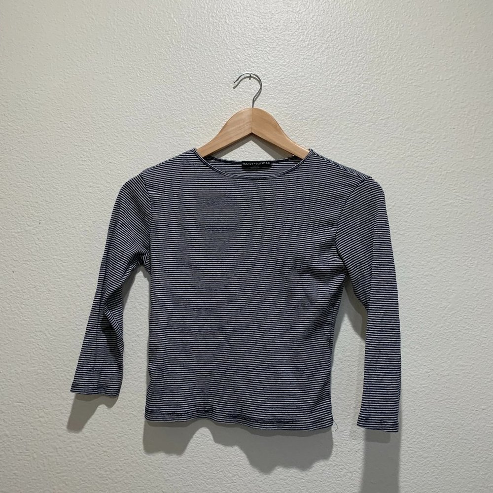 Brandy Melville Black and White Striped Long Sleeve Tee